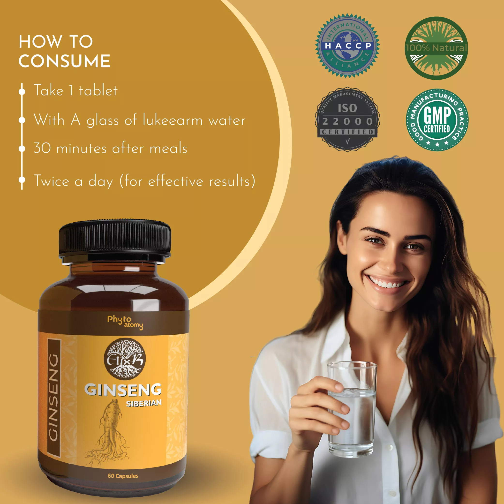 Siberian Ginseng (60 Capsule) - HS00563